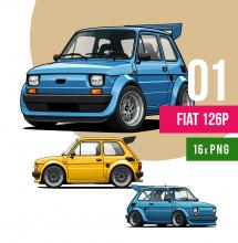 Kliparty Fiat 126p Polski Maluch Grafiki PNG Do Druku