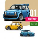 Kliparty Fiat 126p Polski Maluch Grafiki PNG Do Druku